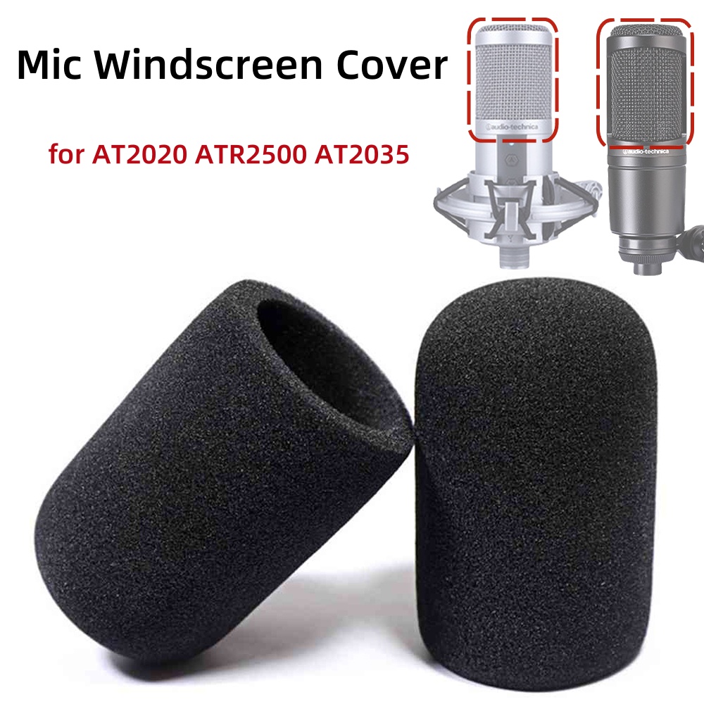 Ribbon Microphone - 2PCS AT2020 ไมโครโฟนกระจก,ไมโครโฟนกระจก,Windproof Foam POP Filter