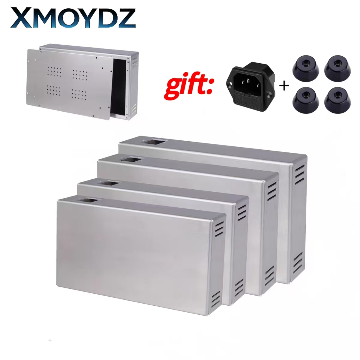 Speaker Enclosure - แชสซีแอมพลิฟายเออร์หลอดสุญญากาศอลูมิเนียมทั้งหมด EL34 ขนาด 386x300x70 มม. แอมป์ปรีแอมป์