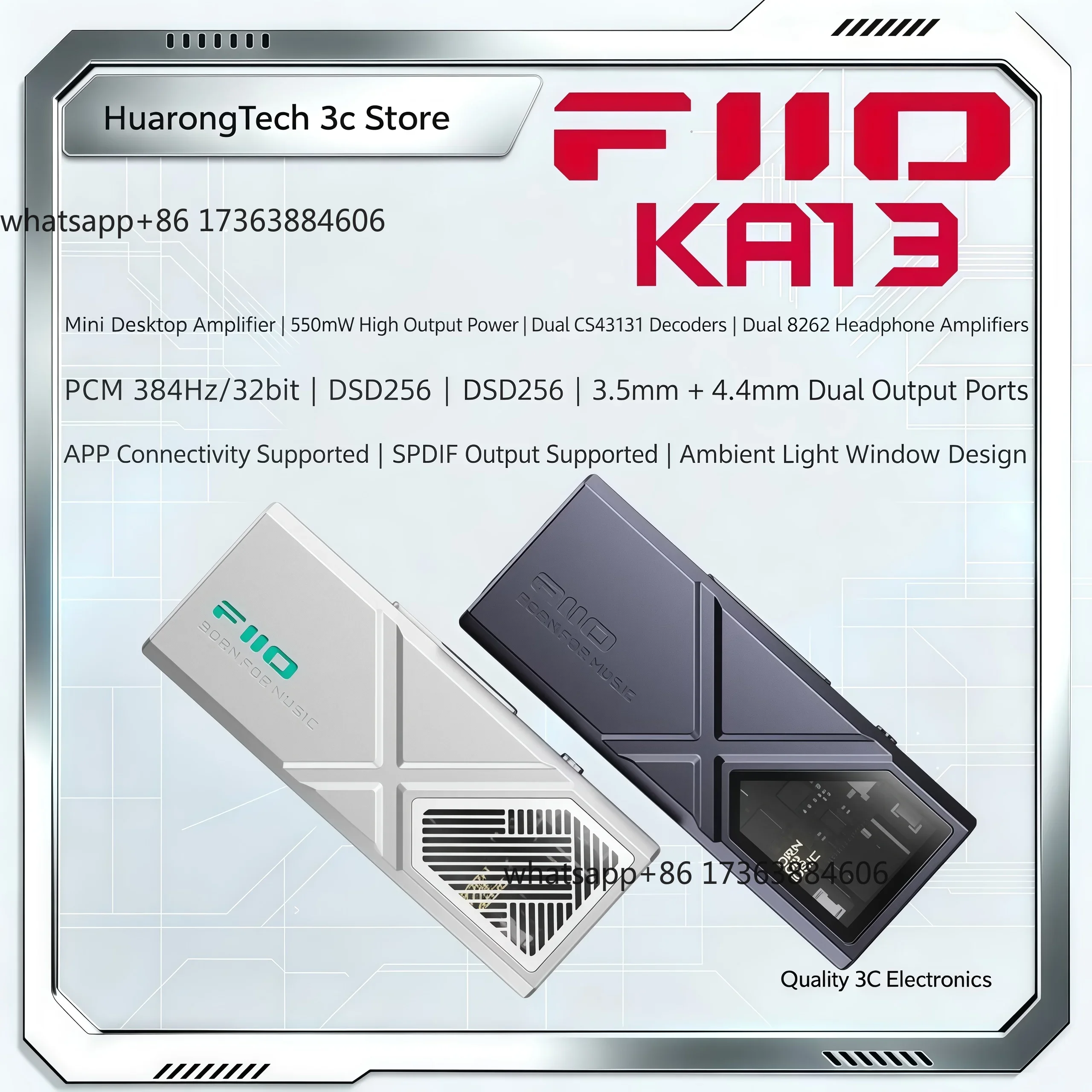 Audio Dac - KA13 แอมพลิฟายเออร์หูฟัง USB DAC เสียงคมชัด ชิปคู่