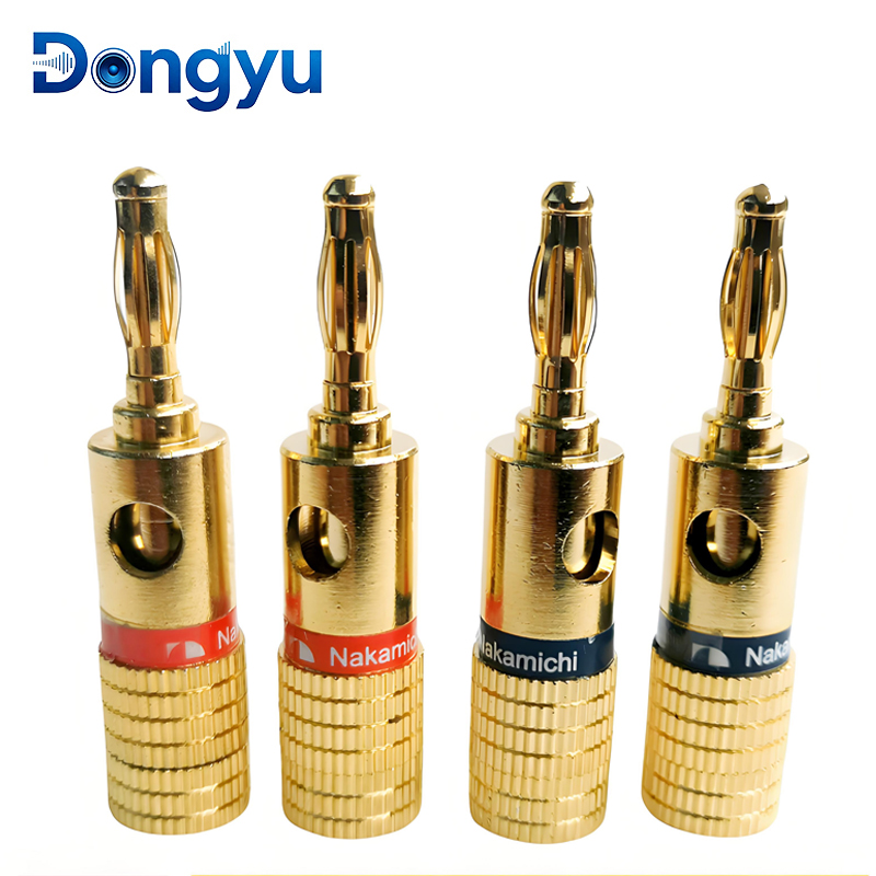 Banana Plug - ขั้วต่อกล้วยนาคามิจิ 4 มม. ชุบทอง สำหรับลำโพงเสียงเพลง ระบบเสียง