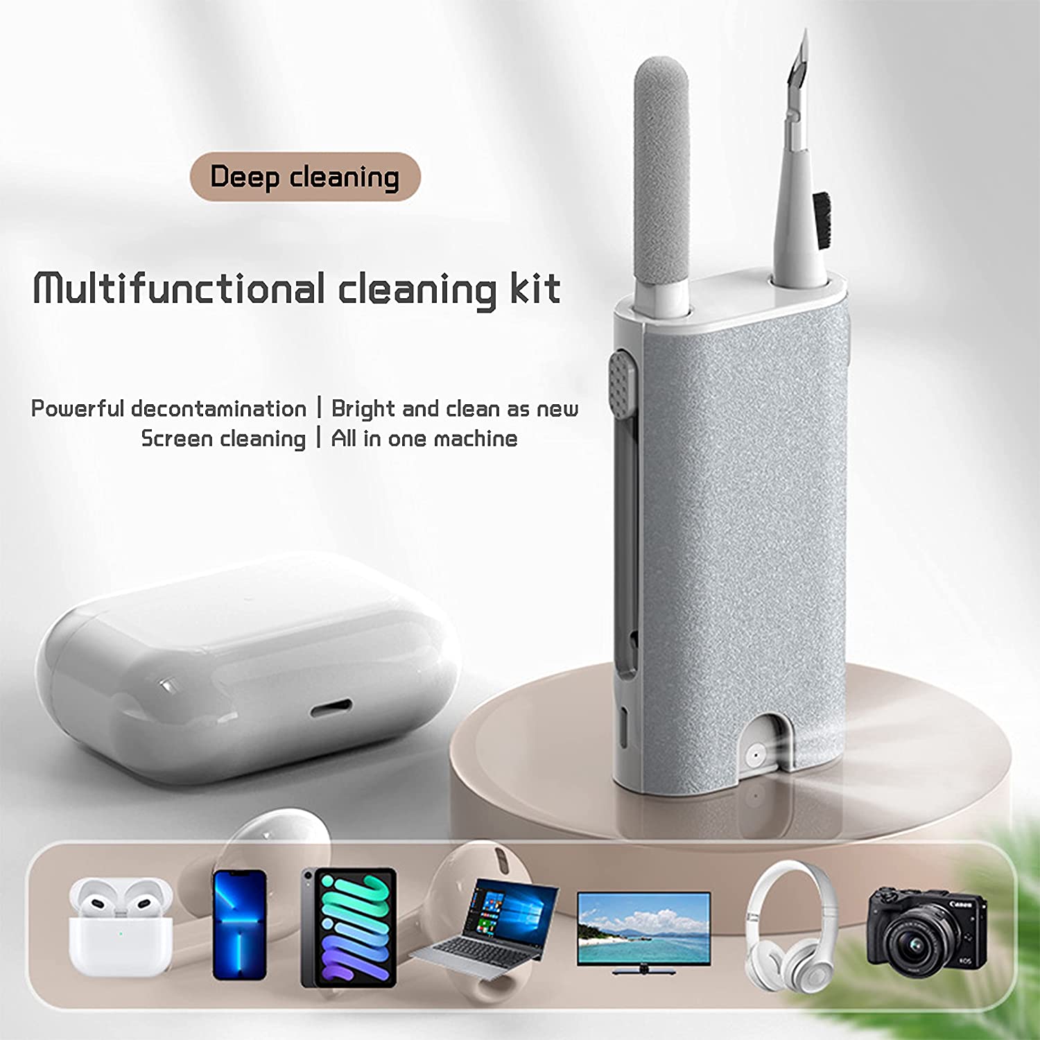 Diy Headphone - 5 in 1 หูฟังชุดแปรงทําความสะอาดกล้องโทรศัพท์แท็บเล็ตแล็ปท็อปทีวีเครื่องมือทําความสะอาดหน้าจอชุดหูฟังทําความสะอาดปากกาสําหรับ Airpod Pro