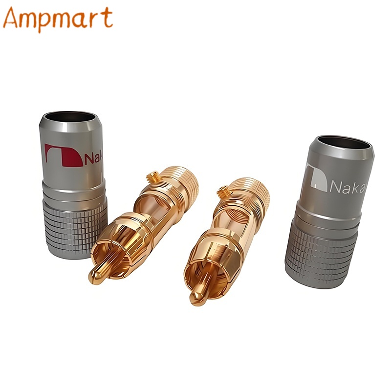 Audio Cable Rca - ขั้วต่อสัญญาณเสียง RCA แบบไม่ต้องบัดกรี ชุบทองแดงบริสุทธิ์คุณภาพสูง สำหรับสายเคเบิลเครื่องขยายเสียง HIFI