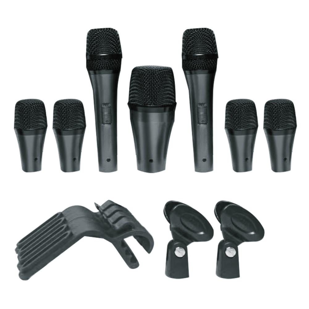 Condenser Microphone Kit - ชุดไมโครโฟนกลอง Dmk7 พร้อมกระเป๋าใส่ ไมโครโฟนไดนามิกและคอนเดนเซอร์ สำหรับการแสดงบนเวทีและการออกอากาศ