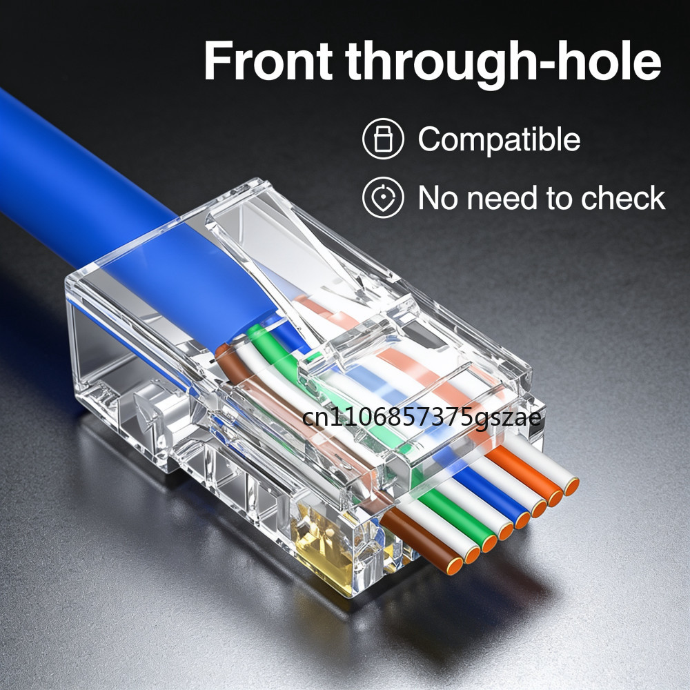 Rj45 Jack - 10/50/100 ชิ้น หัวคริสตัล CAT6 แบบเจาะรู RJ45