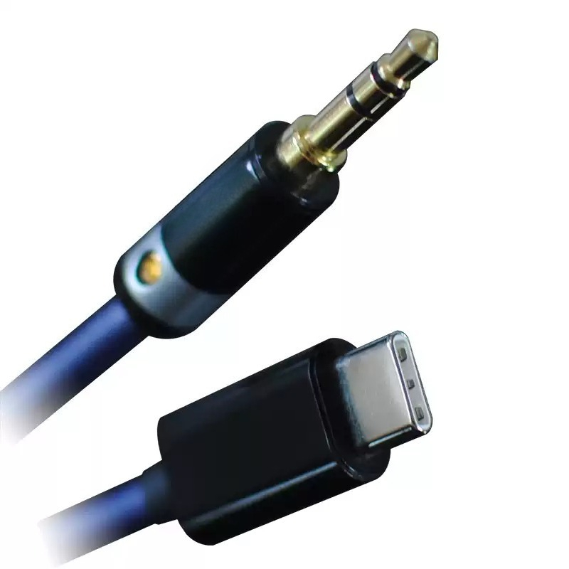 Audio Dac - สายสัญญาณเสียง Type-C หุ้มเงิน ทำจากทองแดงผลึกเดี่ยว หัวต่อ 3.5