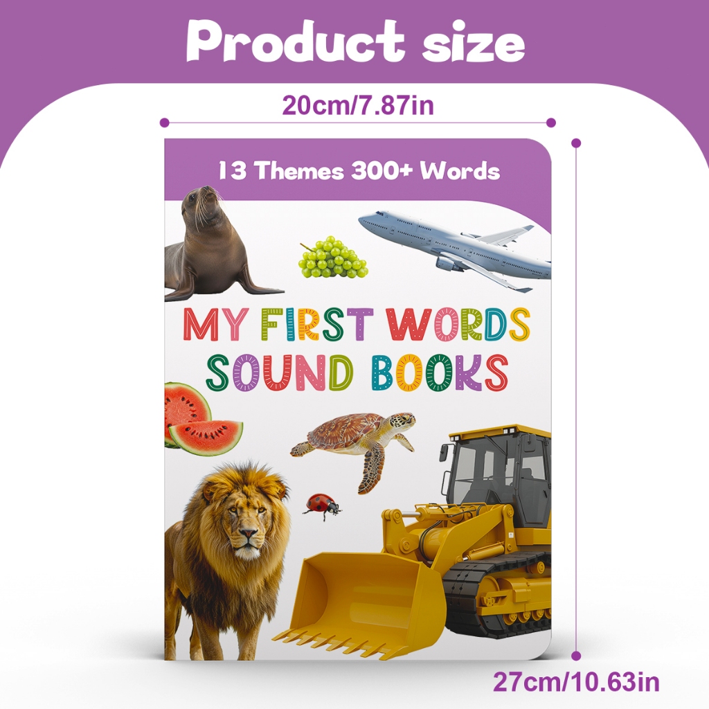Woofer - หนังสือเสียงคำศัพท์แรกของฉันสำหรับเด็ก, 13 หัวข้อ 300+ คำศัพท์ประจำวัน, หนังสือภาพเรียนรู้คำศัพท์ภาษาอังกฤษเบื้องต้นสำหรับเด็กเล็ก
