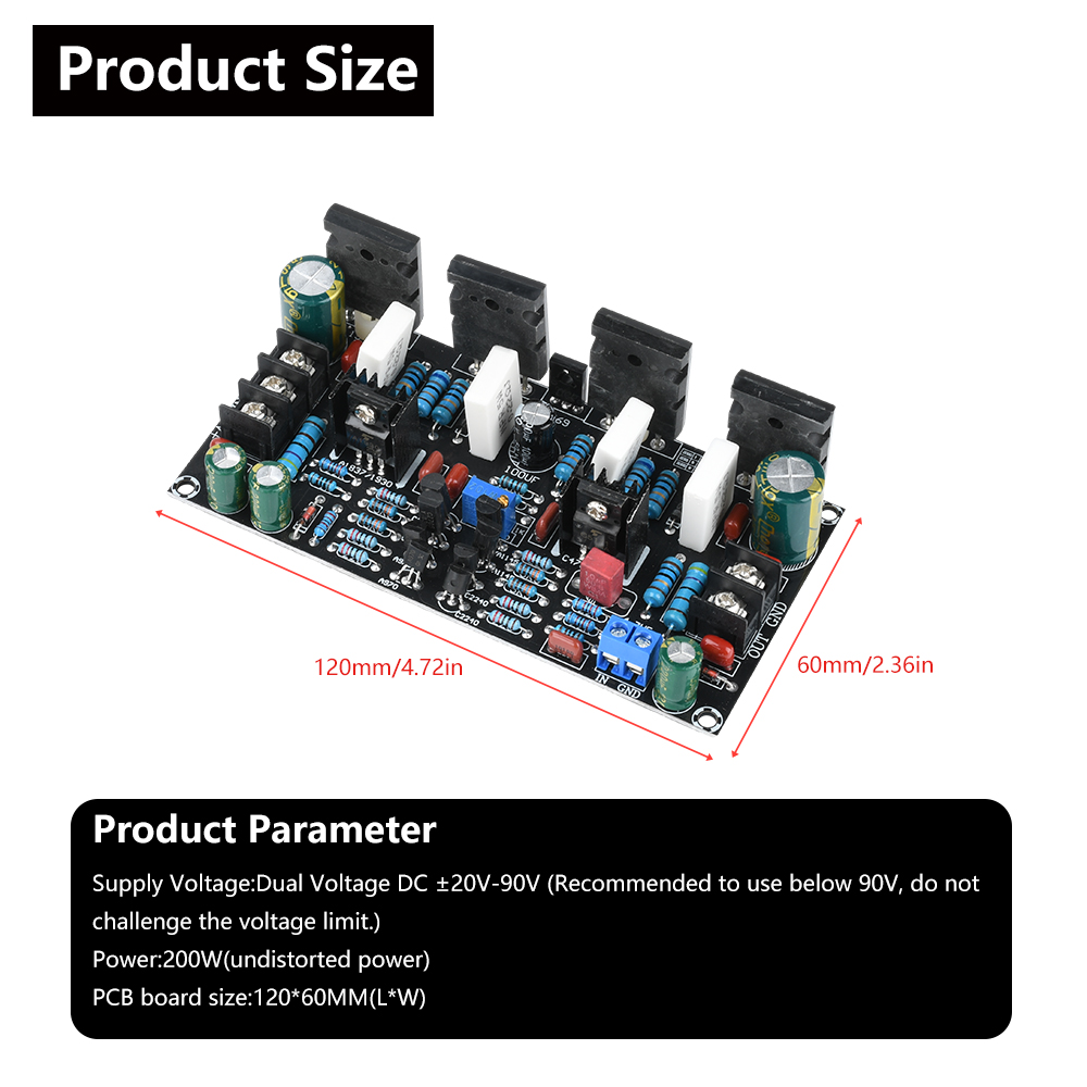บอร์ดแอมป์ 200W DC 20V-90V แอม - Volume Control Board บทวิจารณ์และราคา