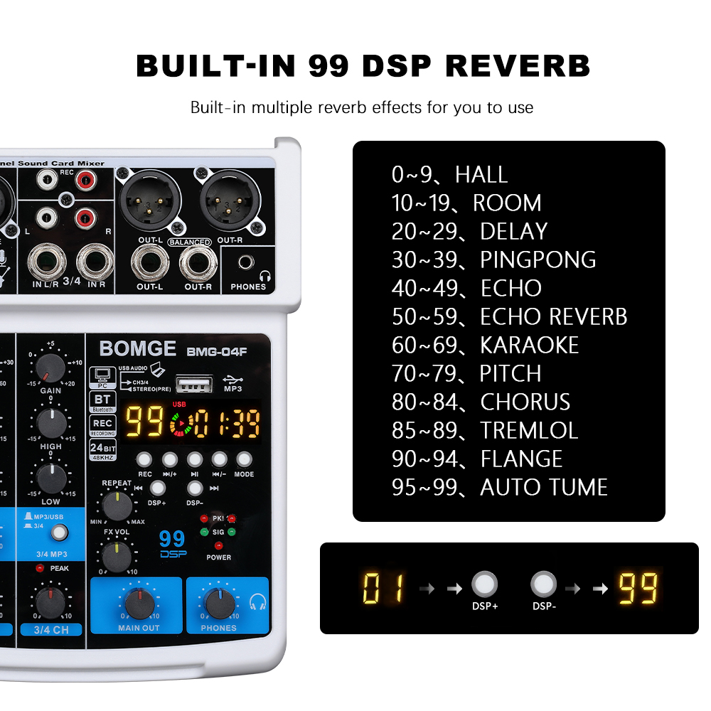 BOMGE แบบพกพา 99DSP 4 ช่องบันท - Usb Sound Card บทวิจารณ์และราคา
