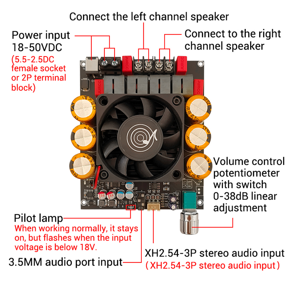 บอร์ดเพาเวอร์แอมป์ ZK-6002 DC1 - Es9018 Dac บทวิจารณ์และราคา
